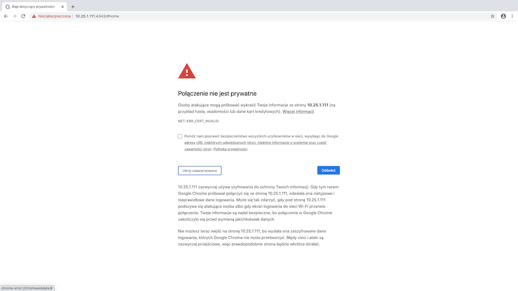 Problem z certyfikatem
