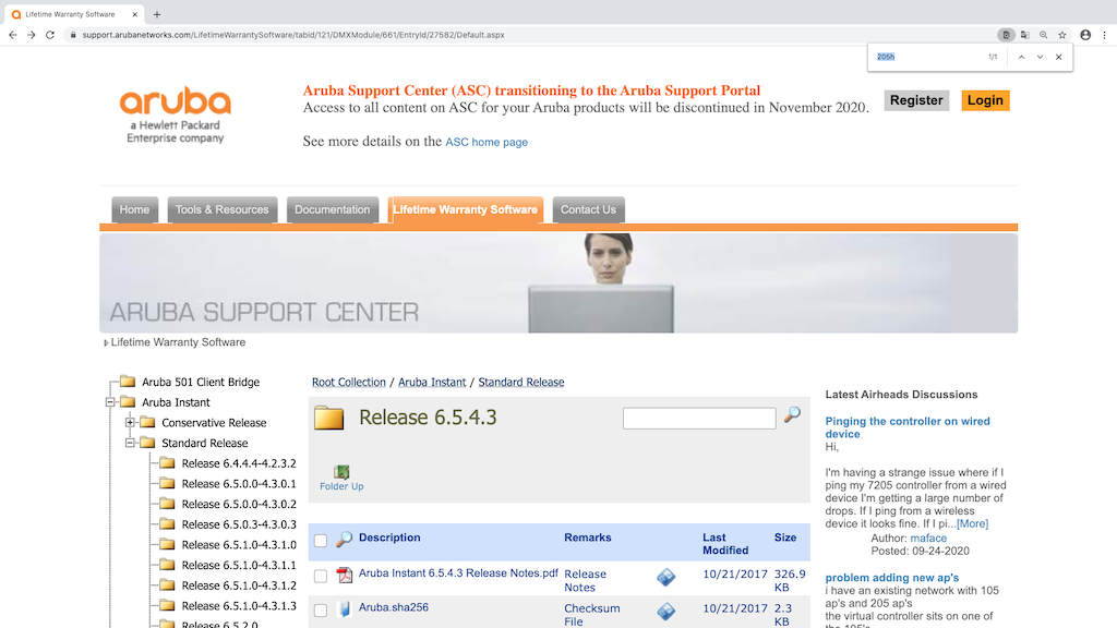 Support.Arubanetworks.com-205h