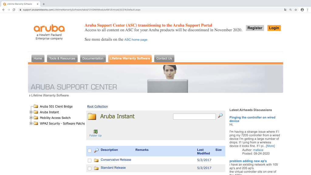 Aruba Support Warranty