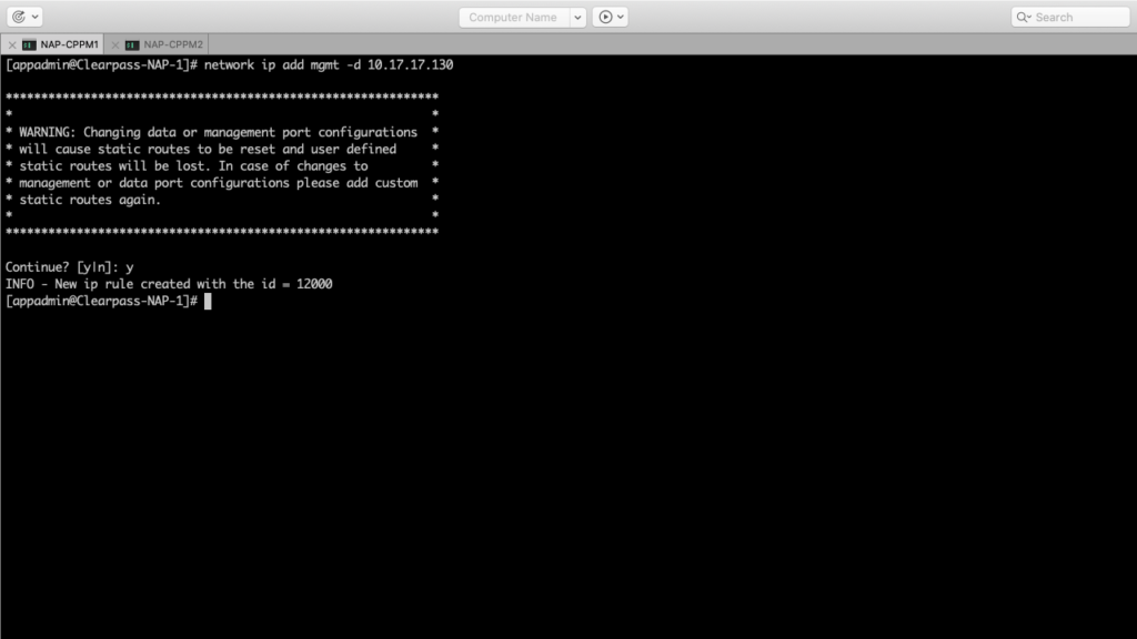 Clearpass1 dodanie tarsy routingu
