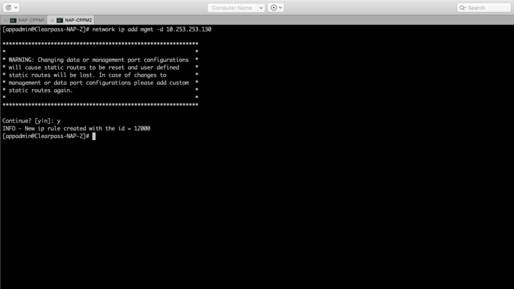 Clearpass2 dodanie tarsy routingu