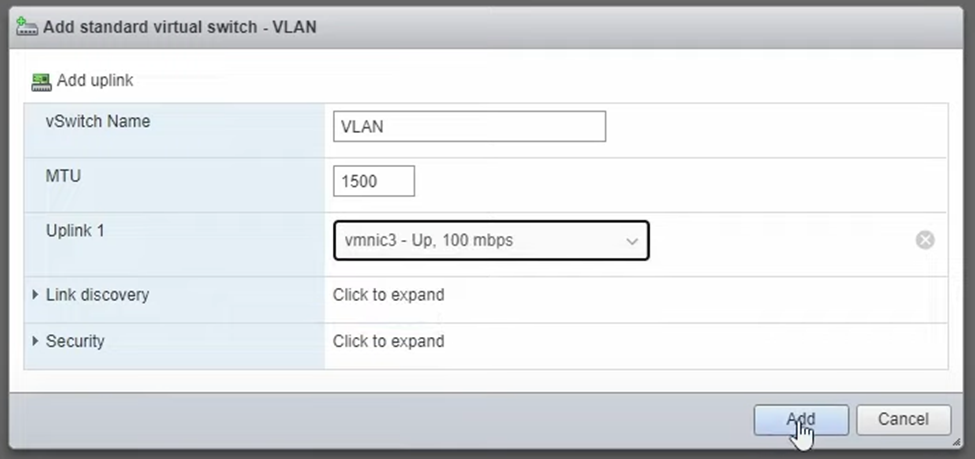 VLAN VMware